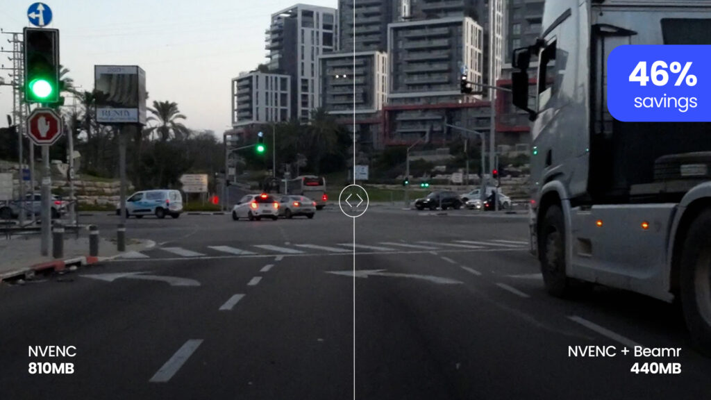 Result of the Beamr algorithm in RTMaps