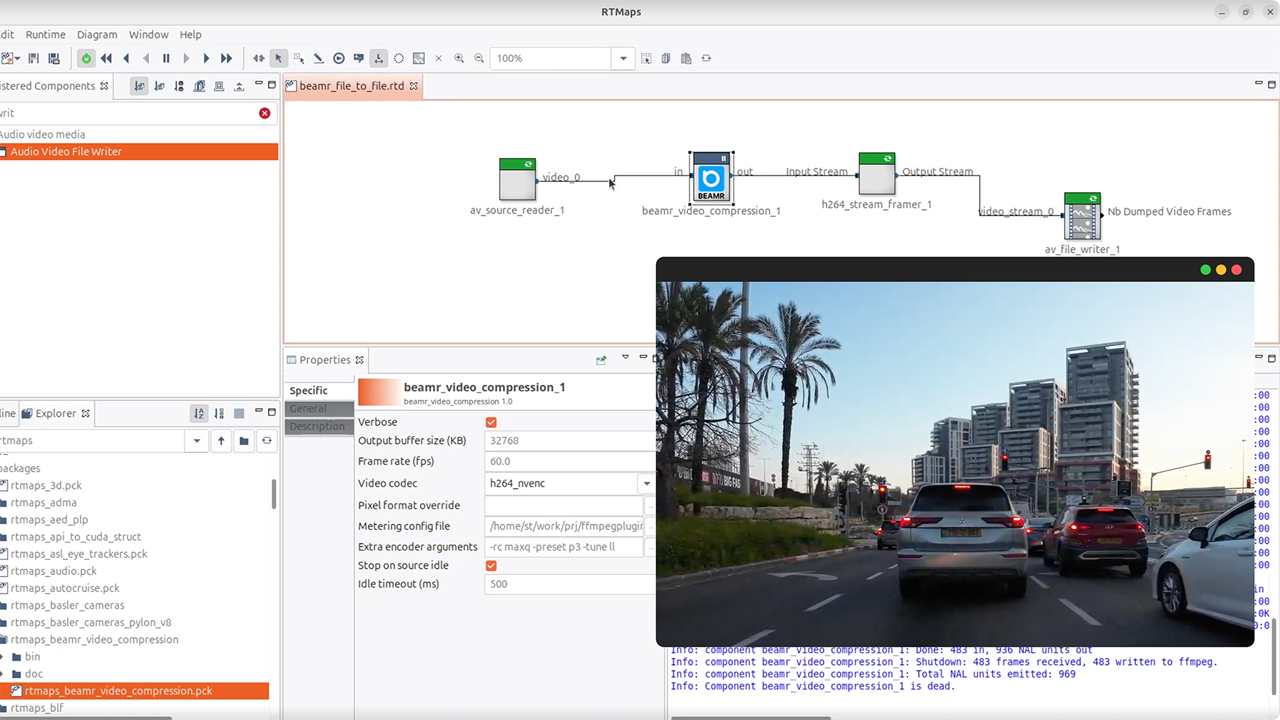 Video Data Compression by Beamr in RTMaps
